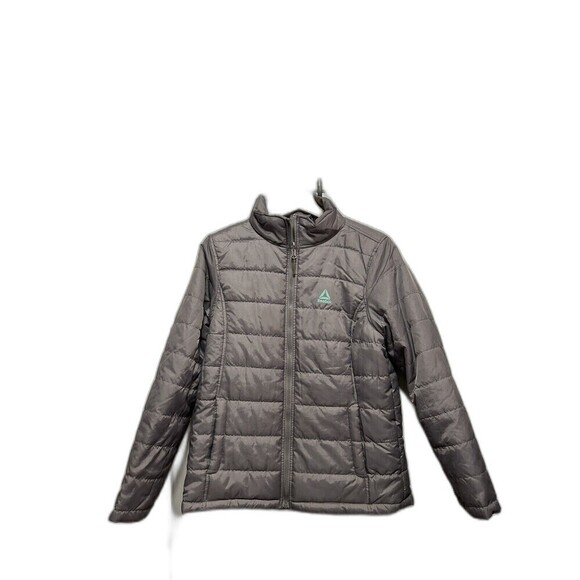Reebok Kids Unisex XL Plus 18 Gray Dalian Puffer Full Zip Coat Jacket Mock Neck - Picture 1 of 16